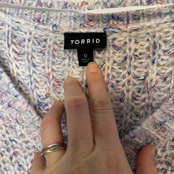 Torrid Confetti Knit V-Neck Sweater Torrid sz 0 US sz 12 - Picture 5 of 12